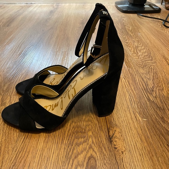 Sam Edelman Block Heel Ankle Strap Suede Sandals - Picture 4 of 5
